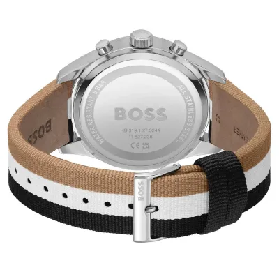 Hugo Boss Multi-Color Nylon Black Dial Chronograph Men's Watch